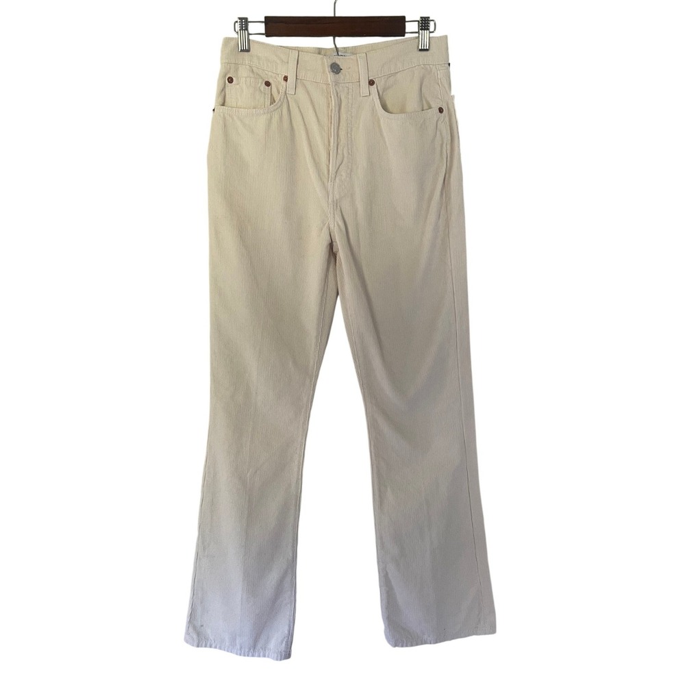 RE/DONE 70s Bootcut Corduroy Pants Vintage Ivory High Rise Size 27 NWT